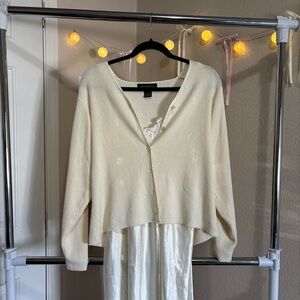 ୨୧ ･ﾟ✧ Lane Bryant Cream Cardigan Sweater